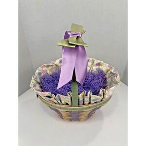 Longaberger 2004 White Washed Easter Basket Set~18th Edition Sold Feb‎ 2004 only